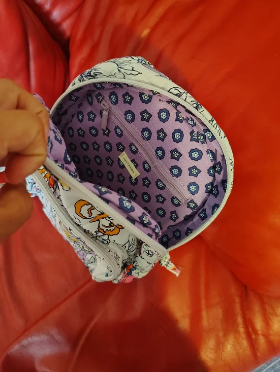 Vera Bradley White Quilted Backpack with Multicolor Butterfly Floral Print - Picture 5 of 5